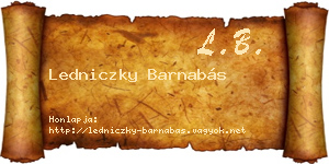 Ledniczky Barnabás névjegykártya