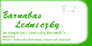 barnabas ledniczky business card